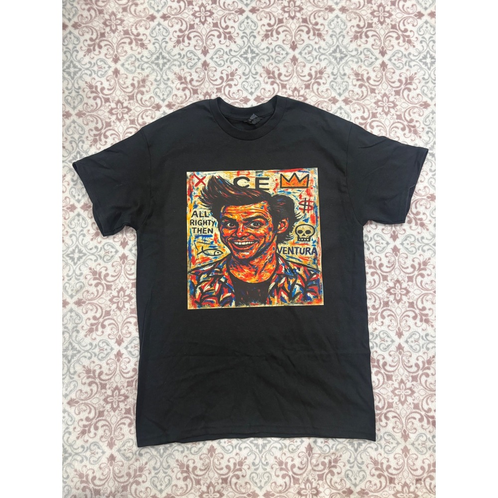 Gildan Ace Ventura Pet Detective Pop Art Graphic T-Shirt Black Mens Medium